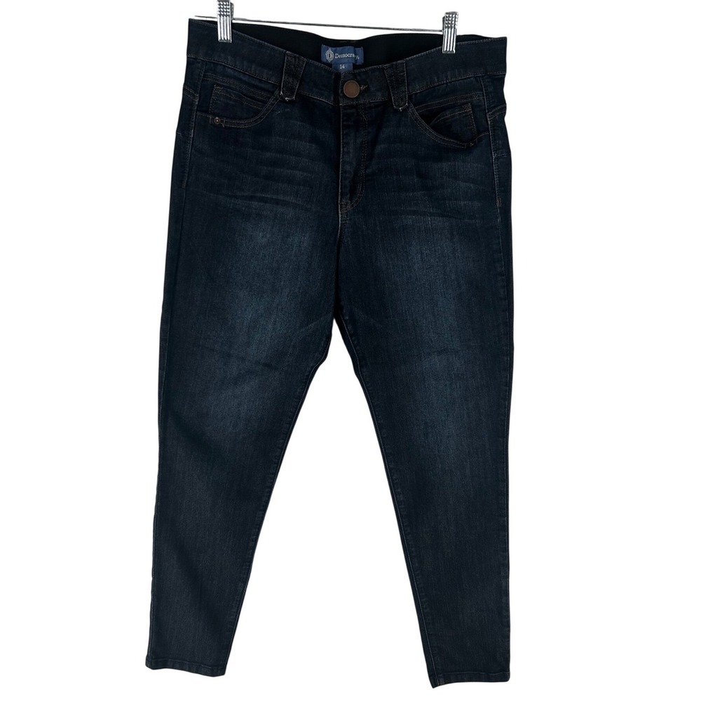 Democracy Dark Blue Wash Ab Solution Skinny Jeans Soft and Stretchy Women's 14